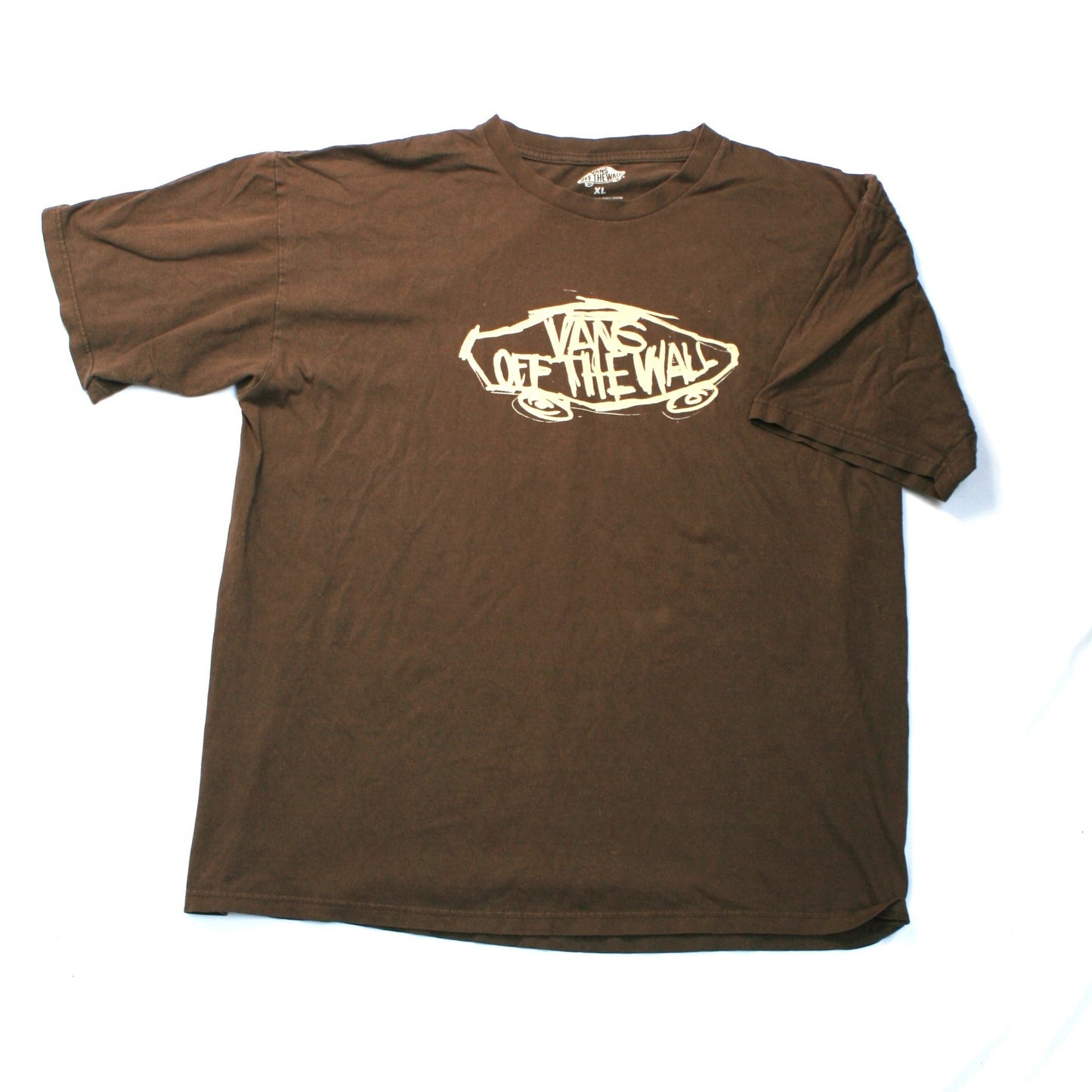 VANS OFF THE WALL CLASSIC T-SHIRT - BROWN - XL