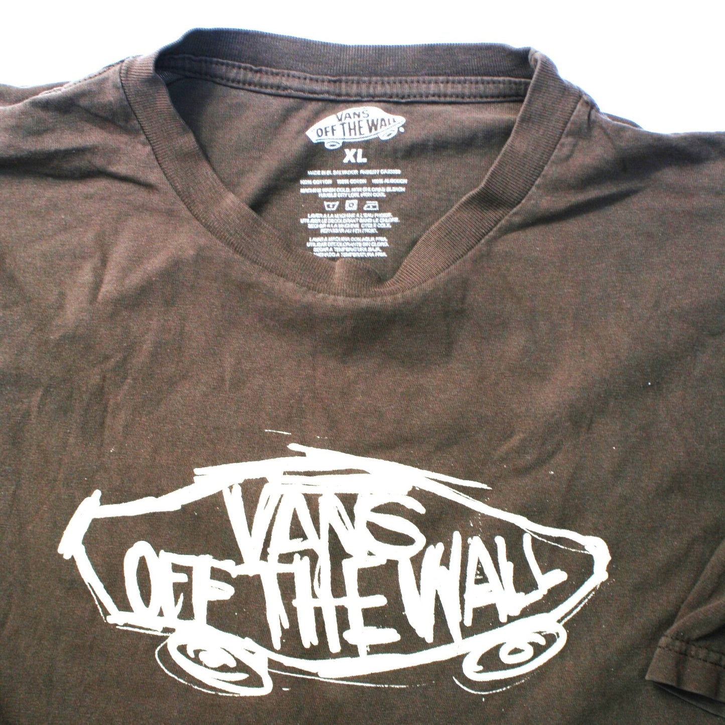 VANS OFF THE WALL CLASSIC T-SHIRT - BROWN - XL