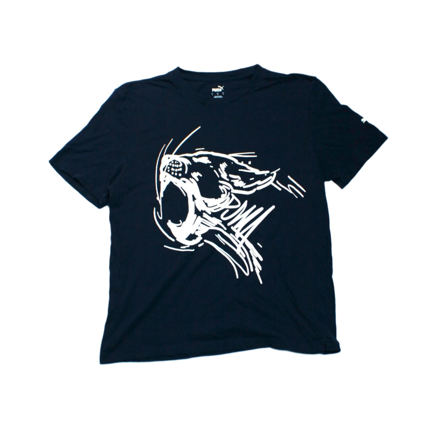 PUMA LARGE PRINT T-SHIRT - NAVY - L