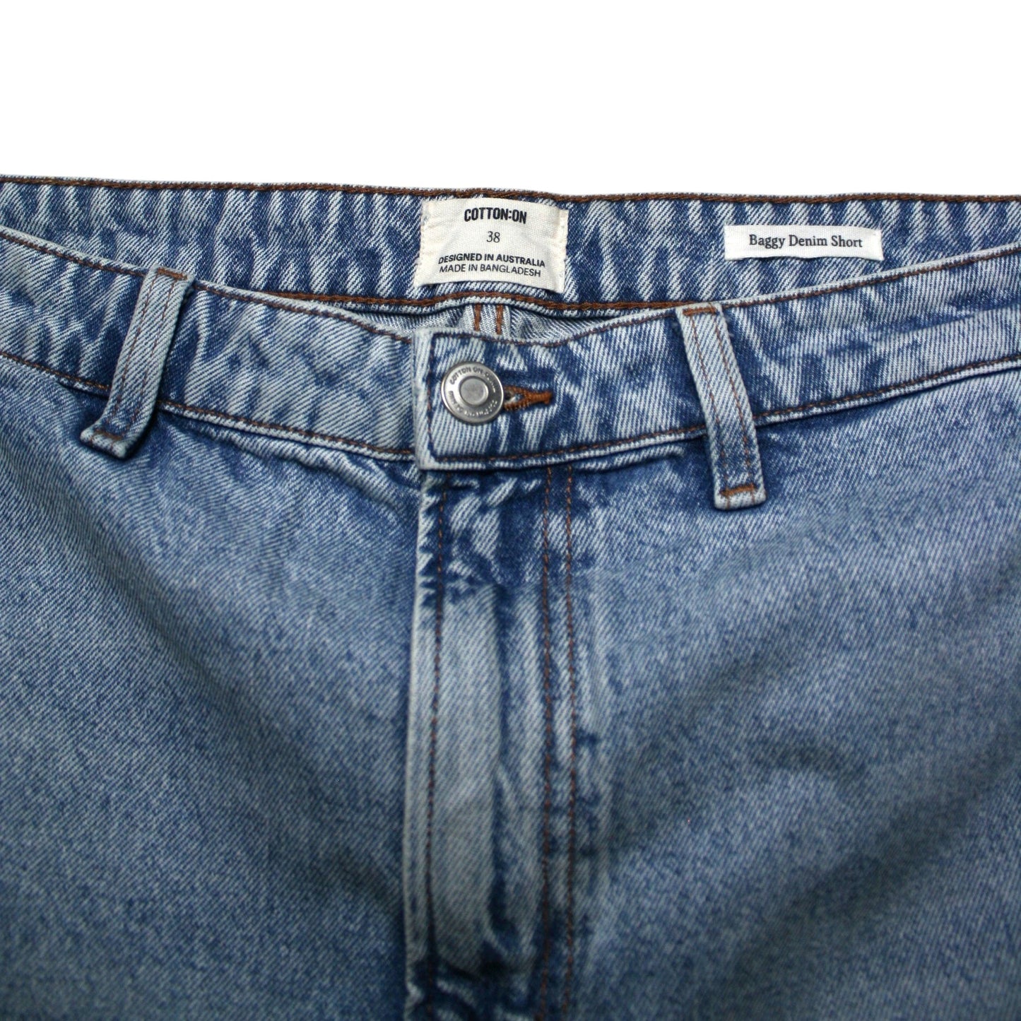 AUSTRALIAN DENIM BAGGY SHORTS - GREY - W38