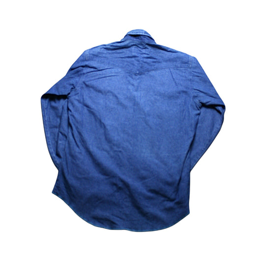 WRANGLER DENIM LONG SLEEVE SHIRT - GREEN/BLUE - M