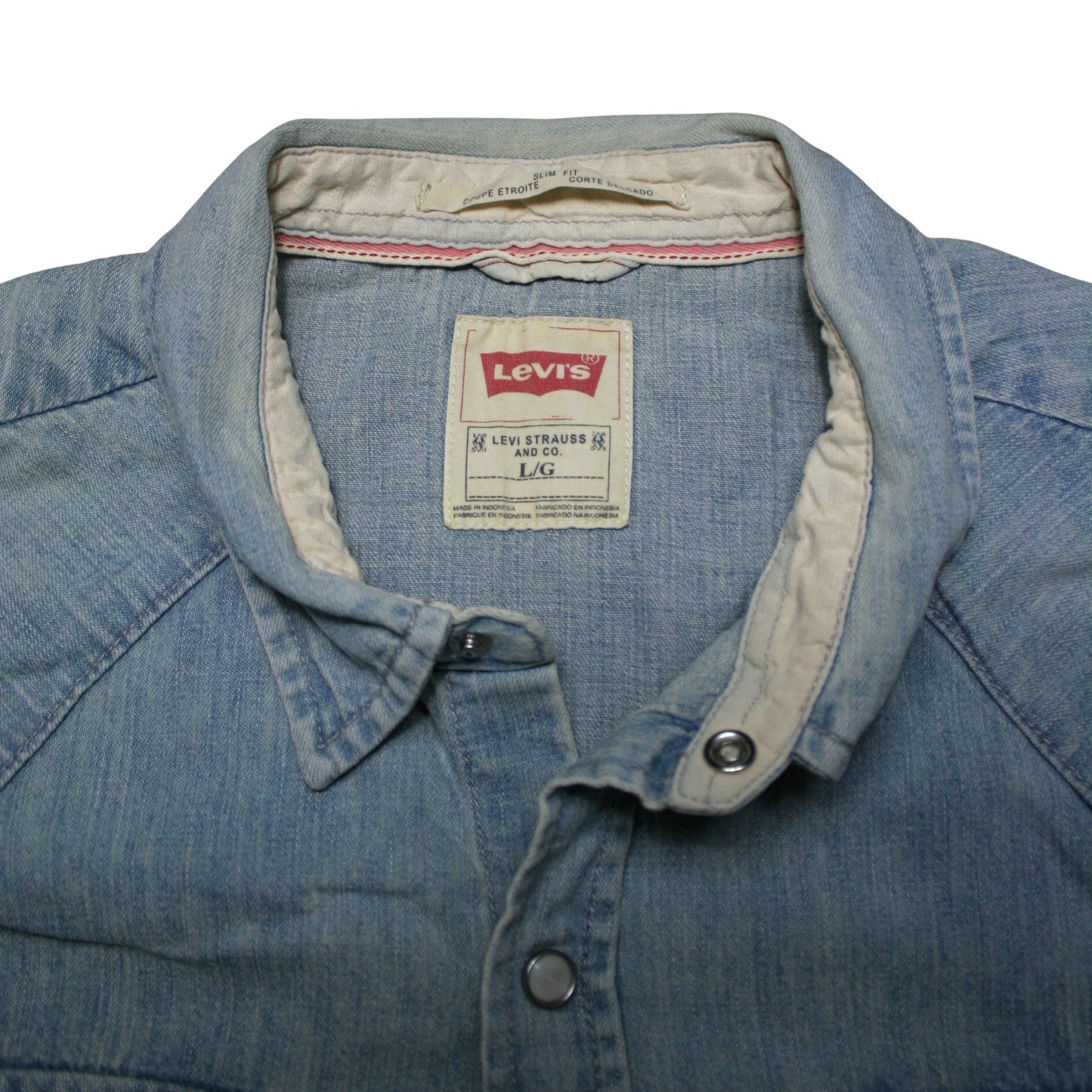 LEVI'S DENIM LONG SLEEVE SHIRT - GREY - L
