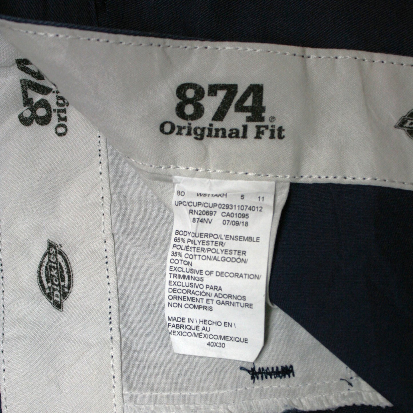 DICKIES BAGGY CARPENTER 874 TROUSERS - BLUE - W40