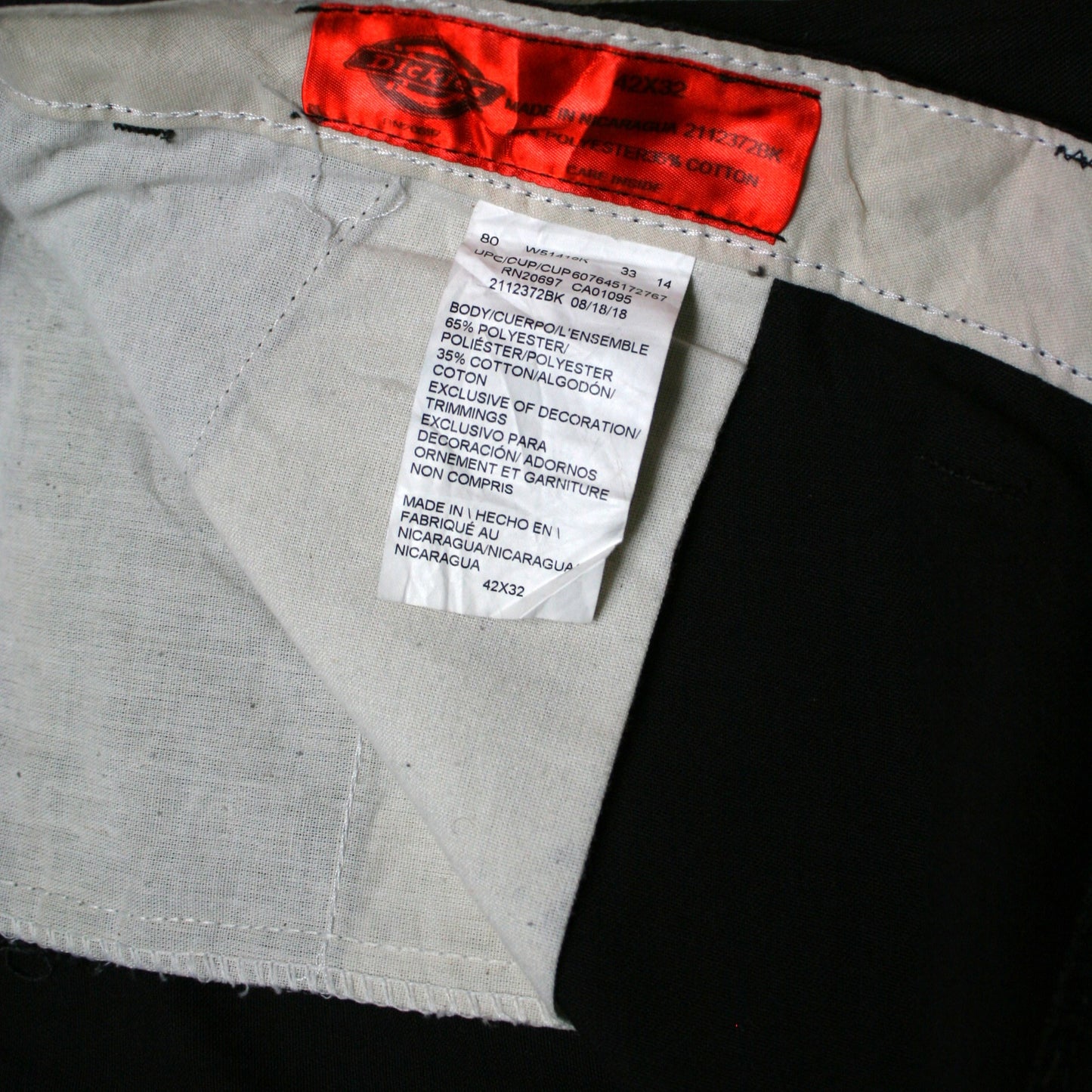DICKIES BAGGY CARPENTER TROUSERS - BLACK - W42