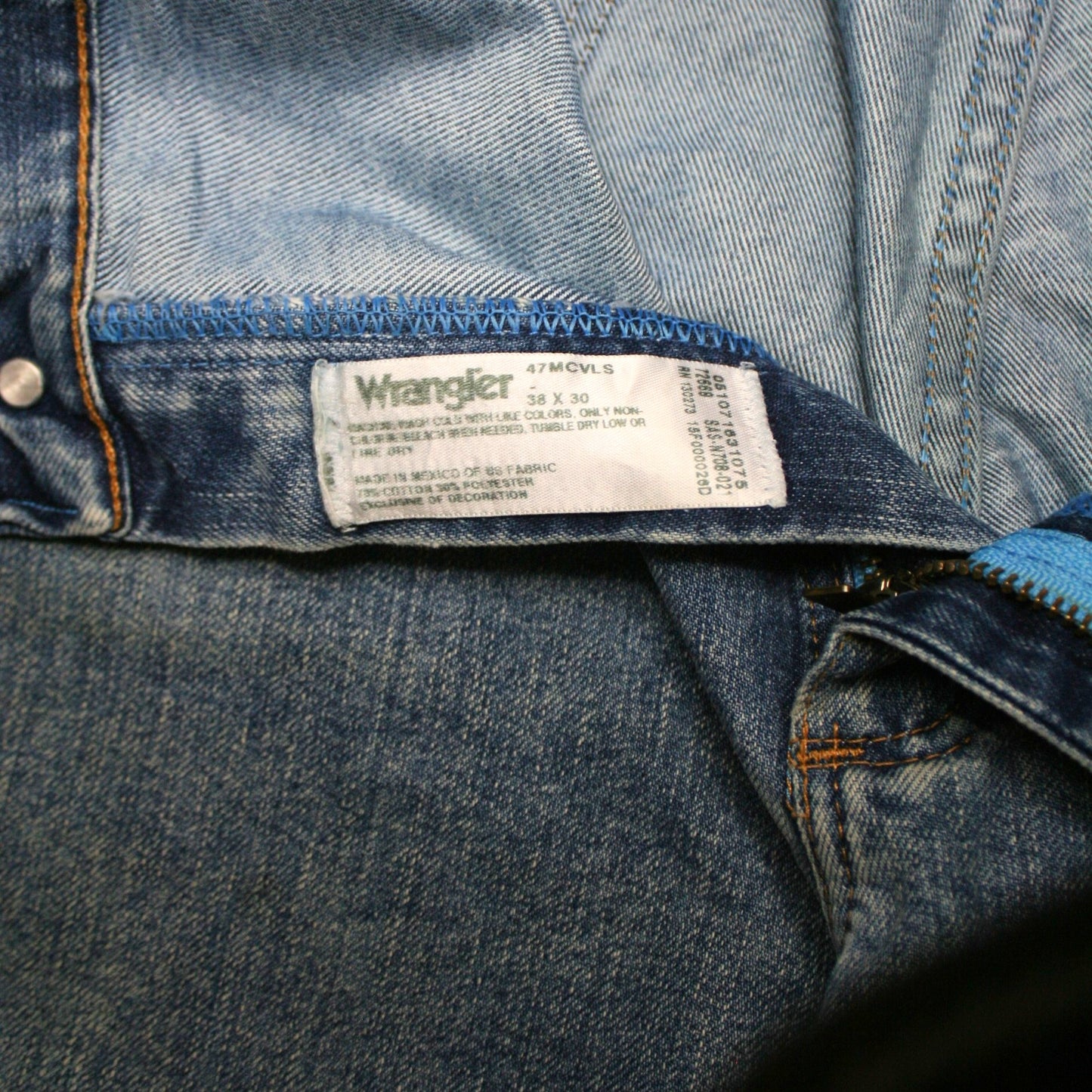 WRANGLER STRAIGHT DENIM TROUSERS - BLUE - W38