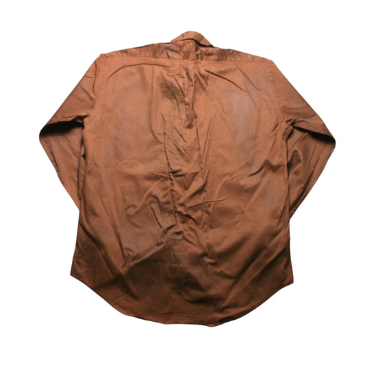 CHAPS LONG SLEEVED SHIRT - BROWN - L