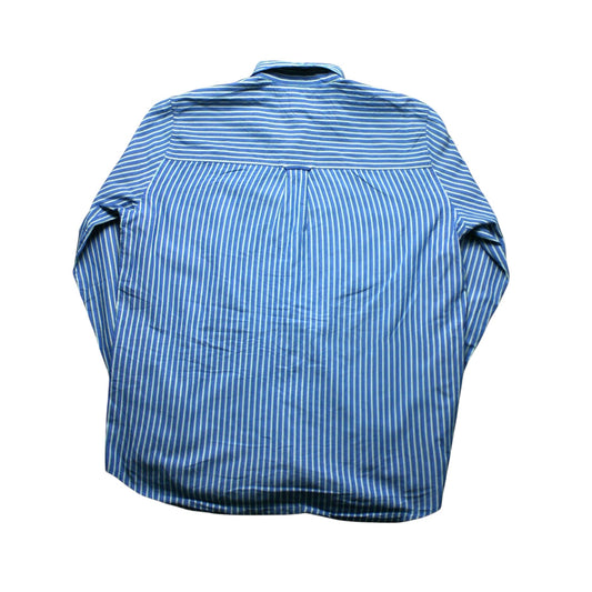 CHAPS STRIPED LONG SLEEVED SHIRT - BLUE/GREEN - M