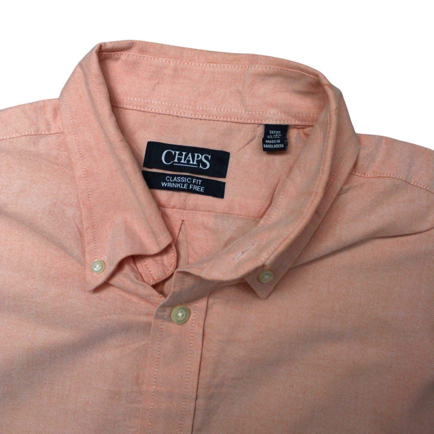 CHAPS LONG SLEEVED SHIRT - ORANGE/PINK - M