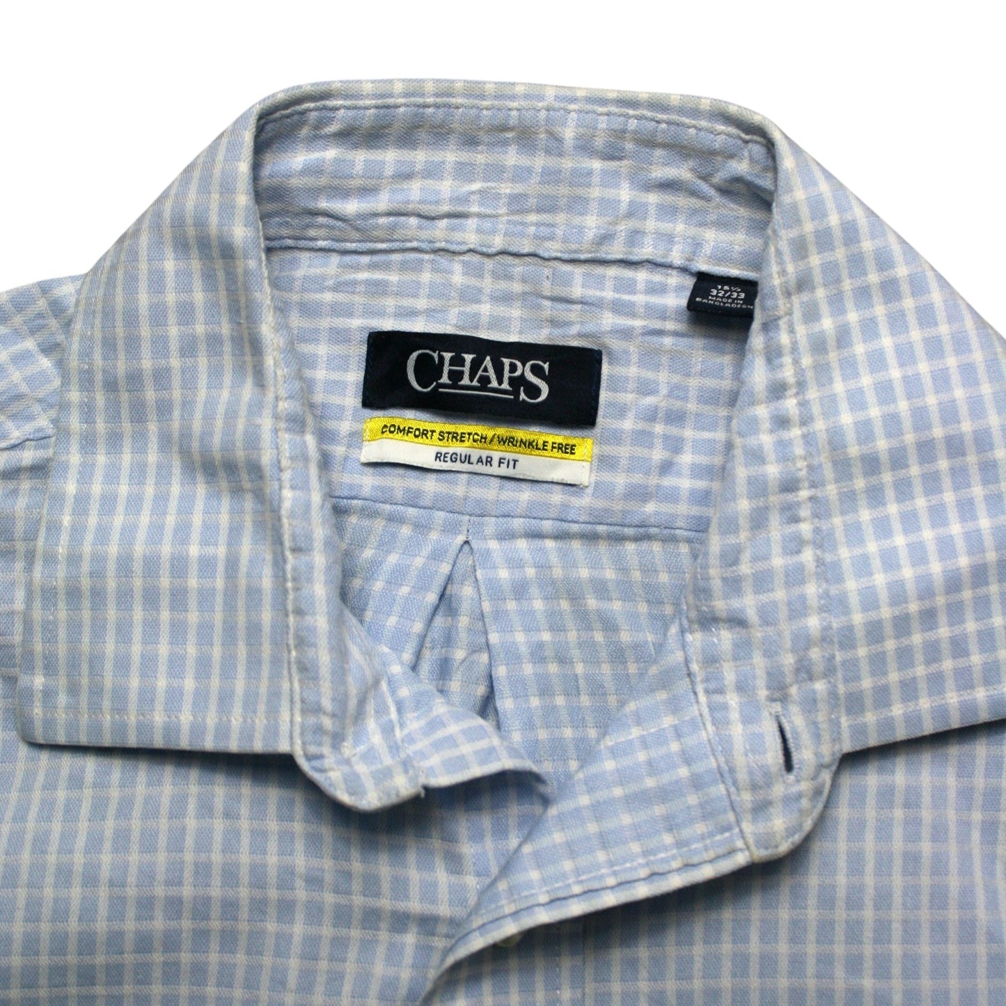 CHAPS LONG SLEEVED CHECKED SHIRT - BLUE/WHITE - M