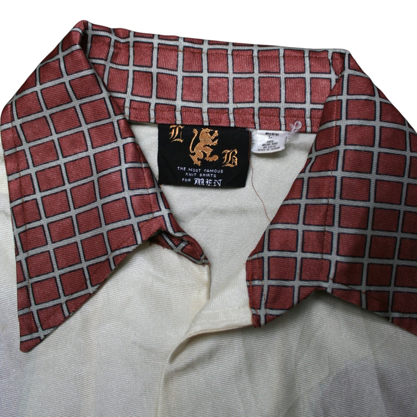 LB STORK LARGE PRINT 70s NYLON SHIRT - MULTI - L