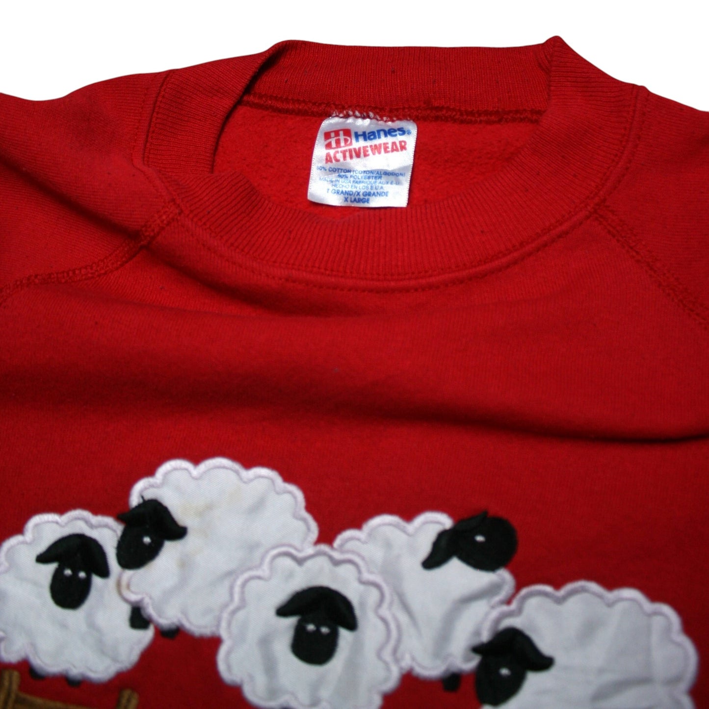 HANES GRANDMA'S FLOCK SWEATER - RED - XL