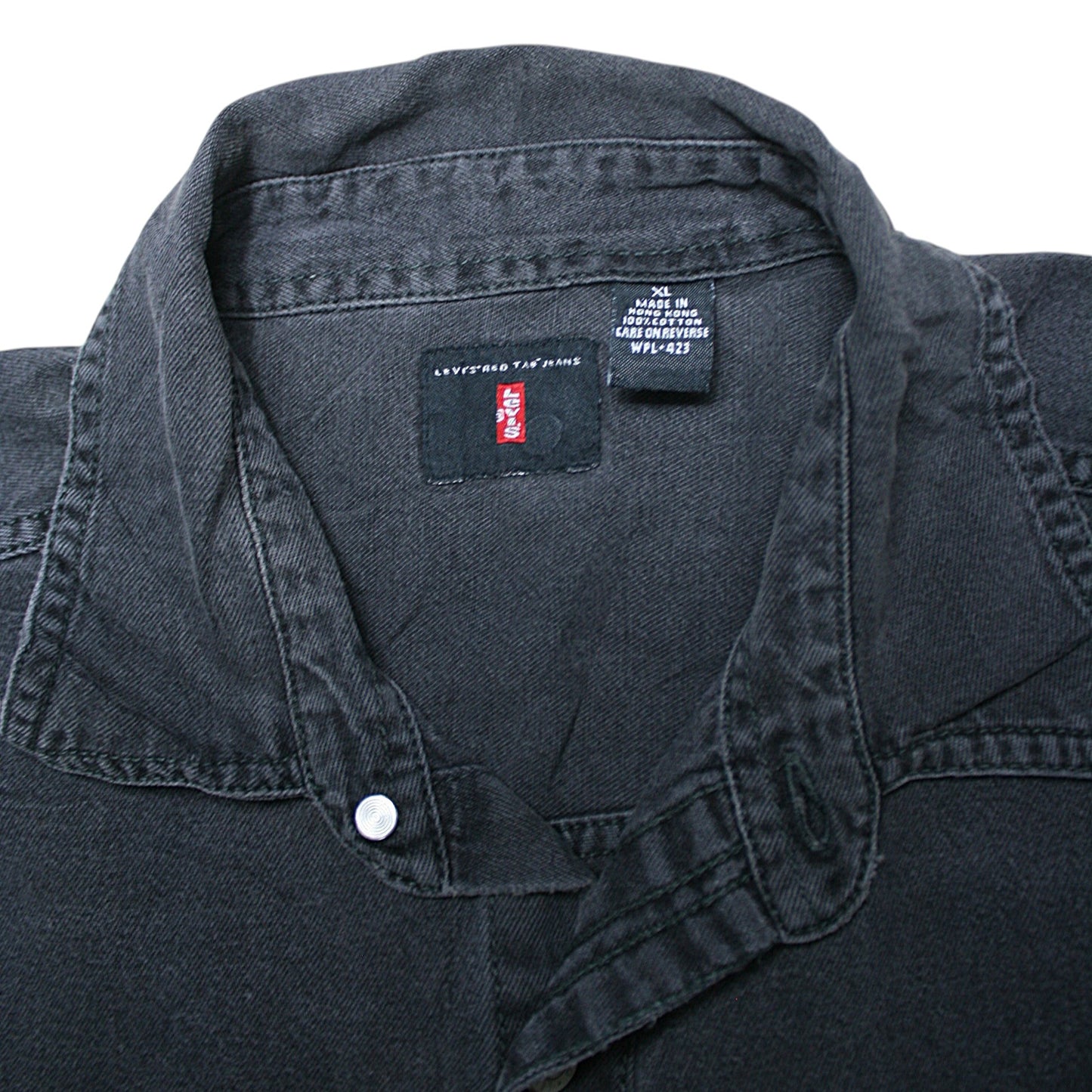 LEVI'S DENIM LONG SLEEVED SHIRT - BLACK - XL