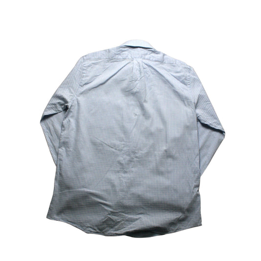 CHAPS LONG SLEEVED CHECKED SHIRT - BLUE/WHITE - M