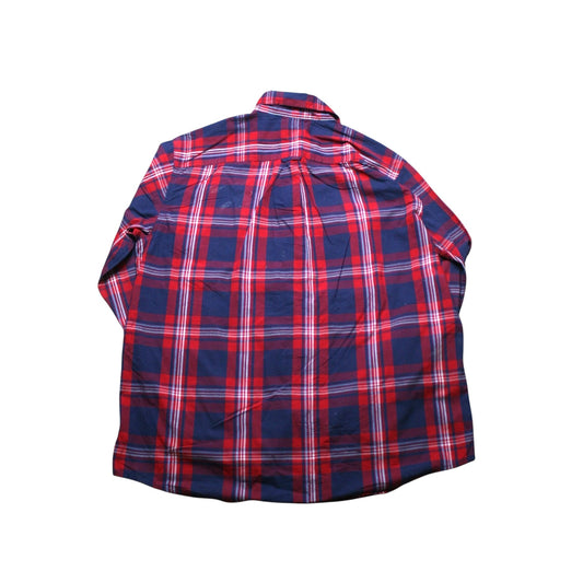CHAPS CHECKED LONG SLEEVE SHIRT - RED/BLUE - XL