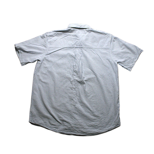 CHAPS STRIPED SHORT SLEEVED SHIRT - BLUE/WHITE - L