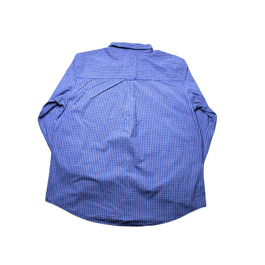 CHAPS LONG SLEEVED CHECKED SHIRT - BLUE - L