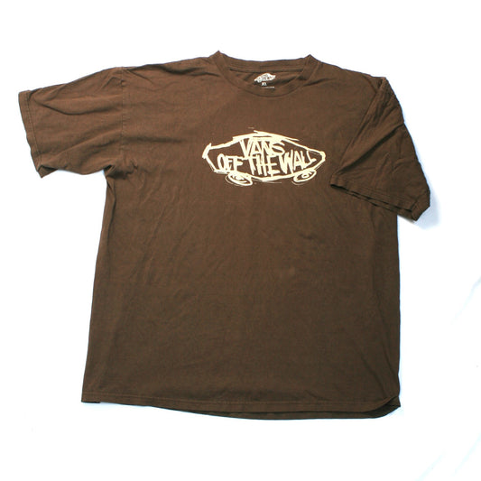 VANS OFF THE WALL CLASSIC T-SHIRT - BROWN - XL