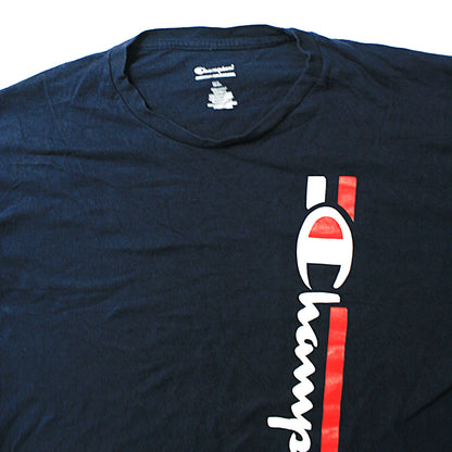 CHAMPION SIDEWAYS PRINT T-SHIRT - BLACK - XL