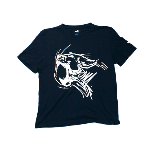 PUMA LARGE PRINT T-SHIRT - NAVY - L
