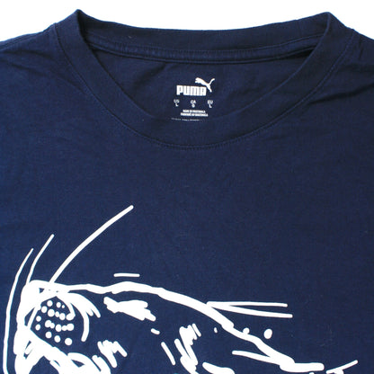 PUMA LARGE PRINT T-SHIRT - NAVY - L