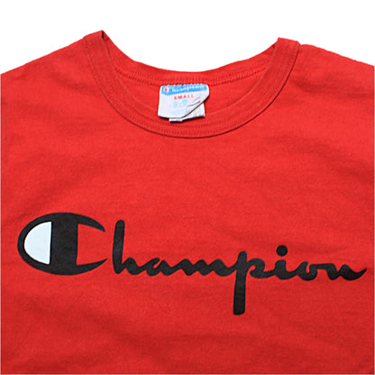 CHAMPION LOGO PRINT T-SHIRT - RED - SMALL