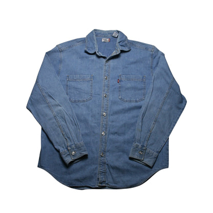 LEVI'S DENIM LONG SLEEVE SHIRT - BLUE - L