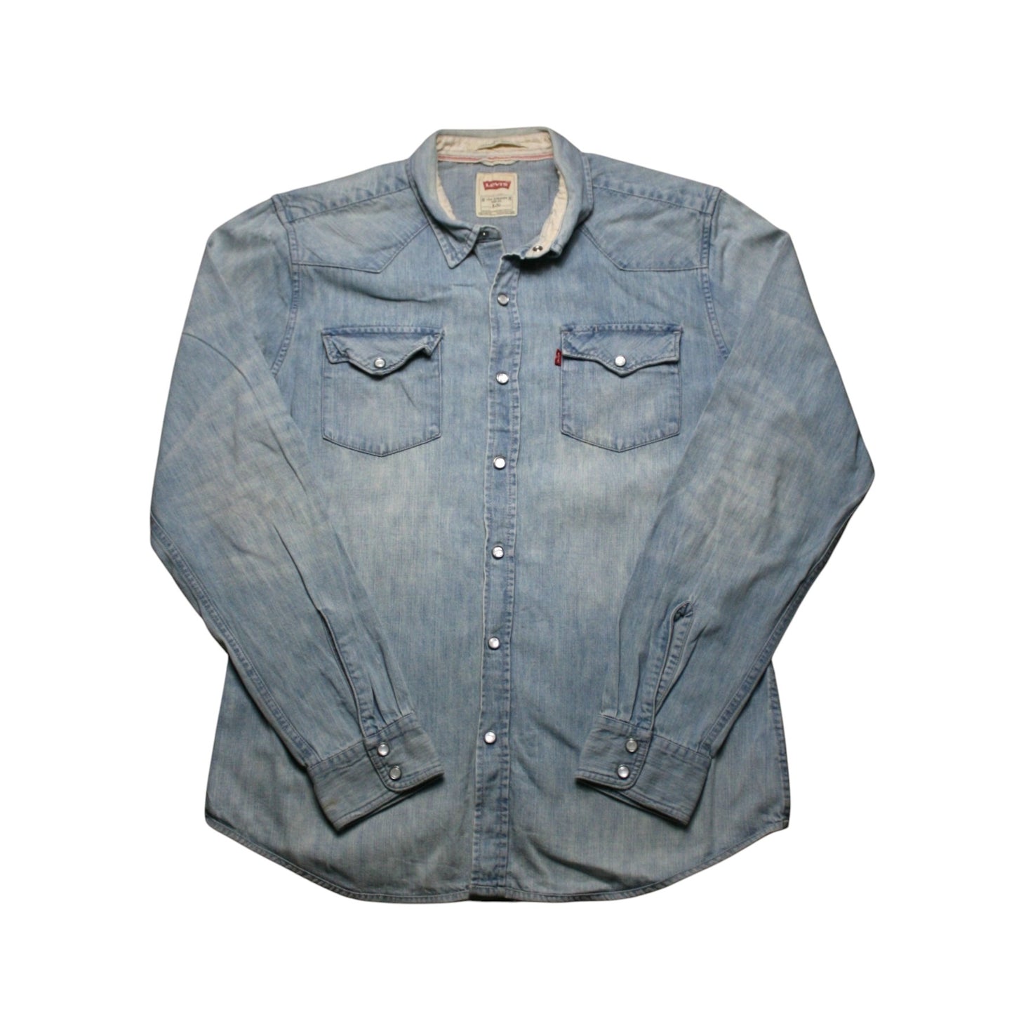 LEVI'S DENIM LONG SLEEVE SHIRT - GREY - L