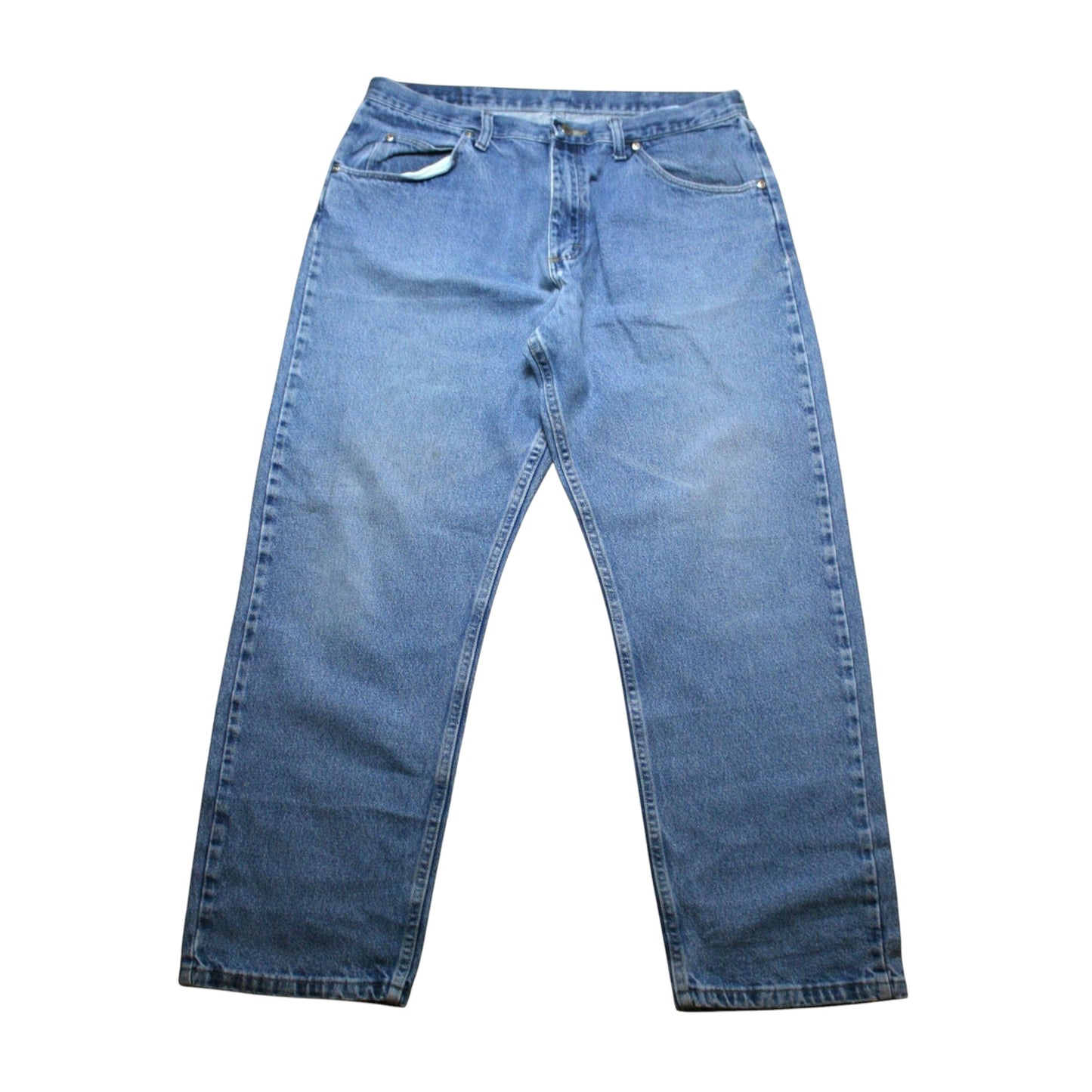 WRANGLER STRAIGHT DENIM TROUSERS - BLUE - W36
