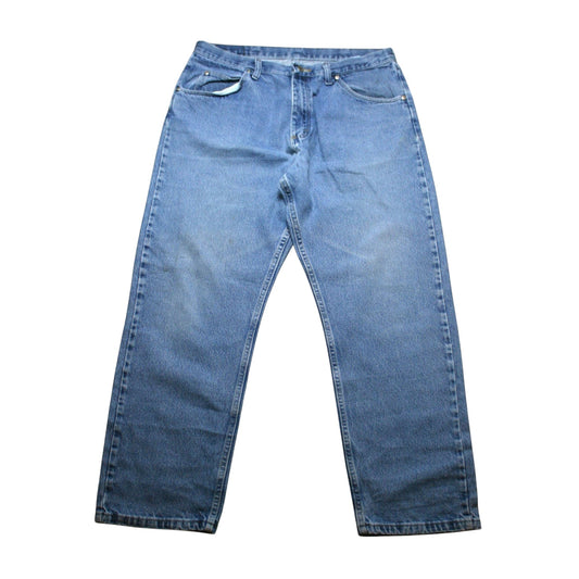 WRANGLER STRAIGHT DENIM TROUSERS - BLUE - W36