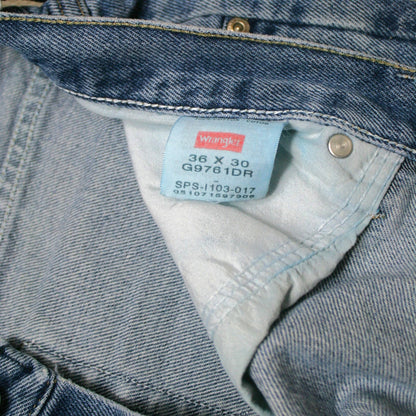 WRANGLER STRAIGHT DENIM TROUSERS - BLUE - W36