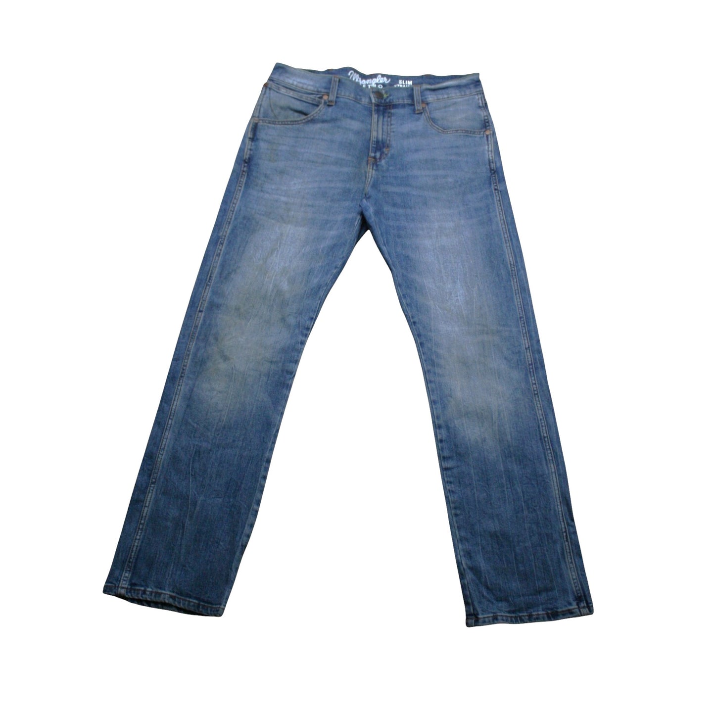 WRANGLER SLIM STRAIGHT DENIM TROUSERS - BLUE - W30