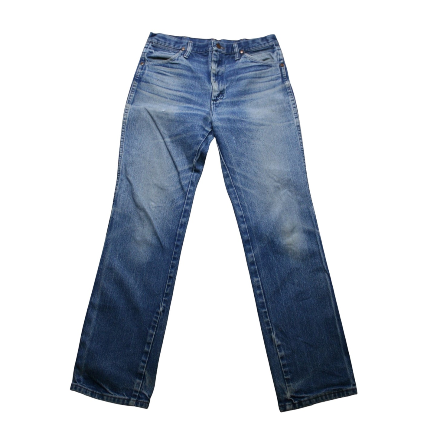 WRANGLER SLIM STRAIGHT DENIM TROUSERS - BLUE/GREY - W31