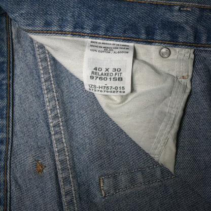 WRANGLER BAGGY DENIM TROUSERS - BLUE - W38