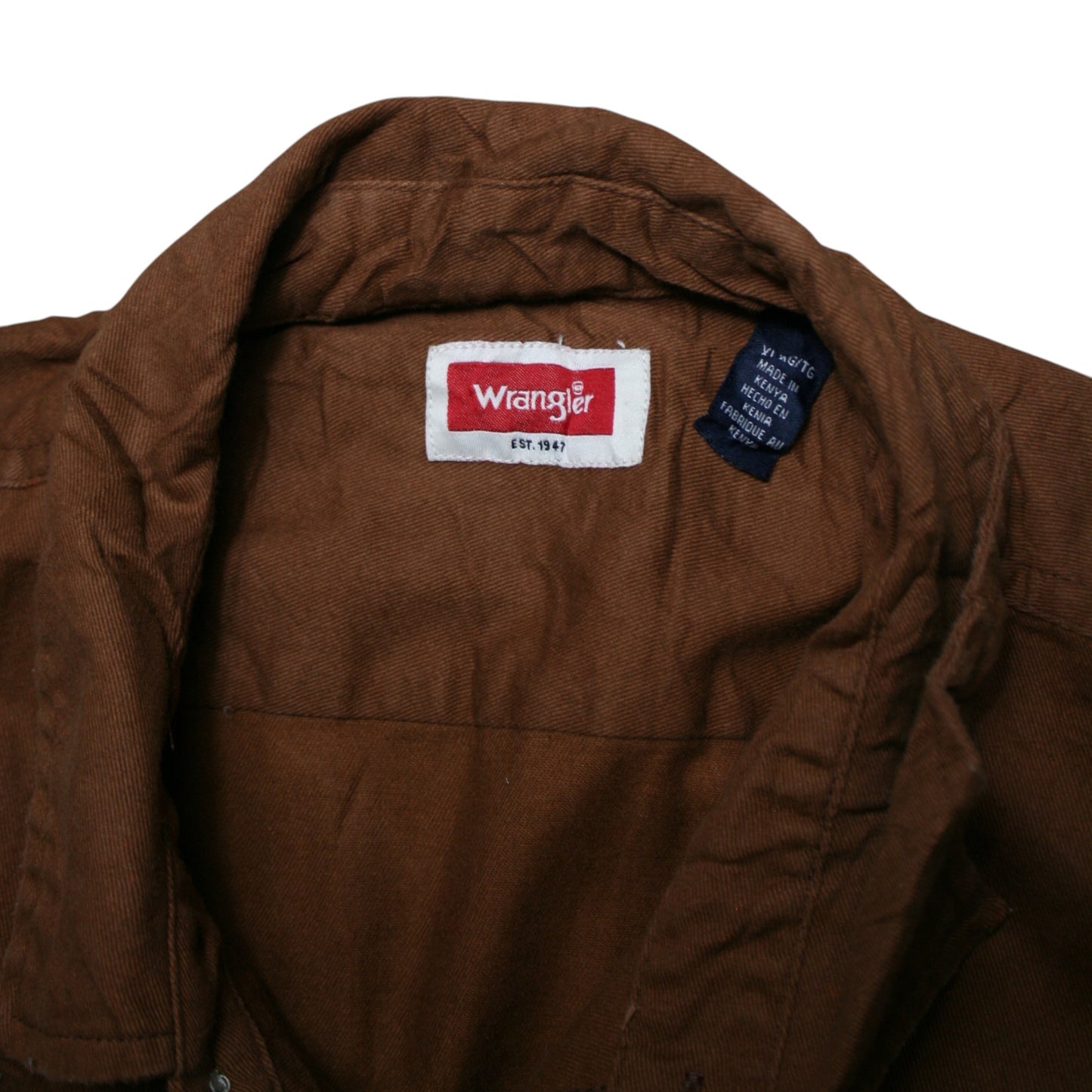 WRANGLER LONG SLEEVED SHIRT - BROWN - XL
