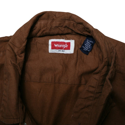 WRANGLER LONG SLEEVED SHIRT - BROWN - XL