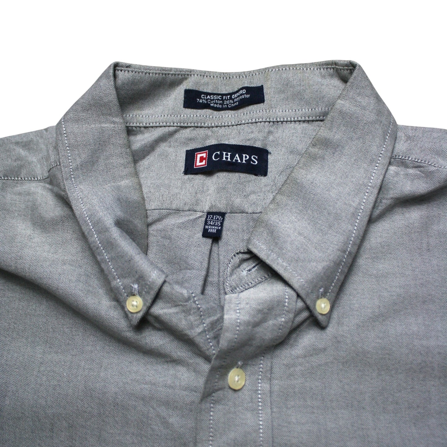 CHAPS LONG SLEEVED SHIRT - GREY - L