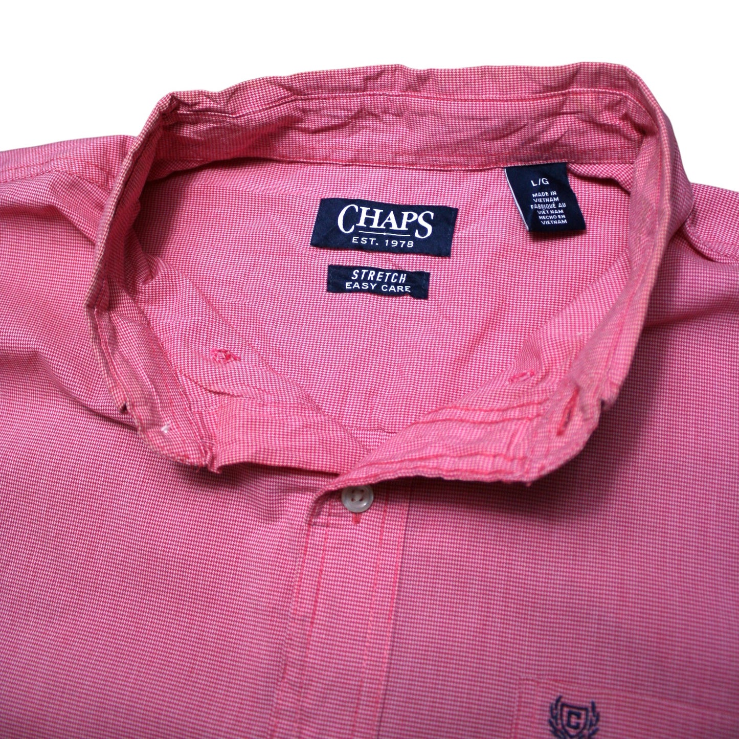CHAPS LONG SLEEVED SHIRT - PINK - L