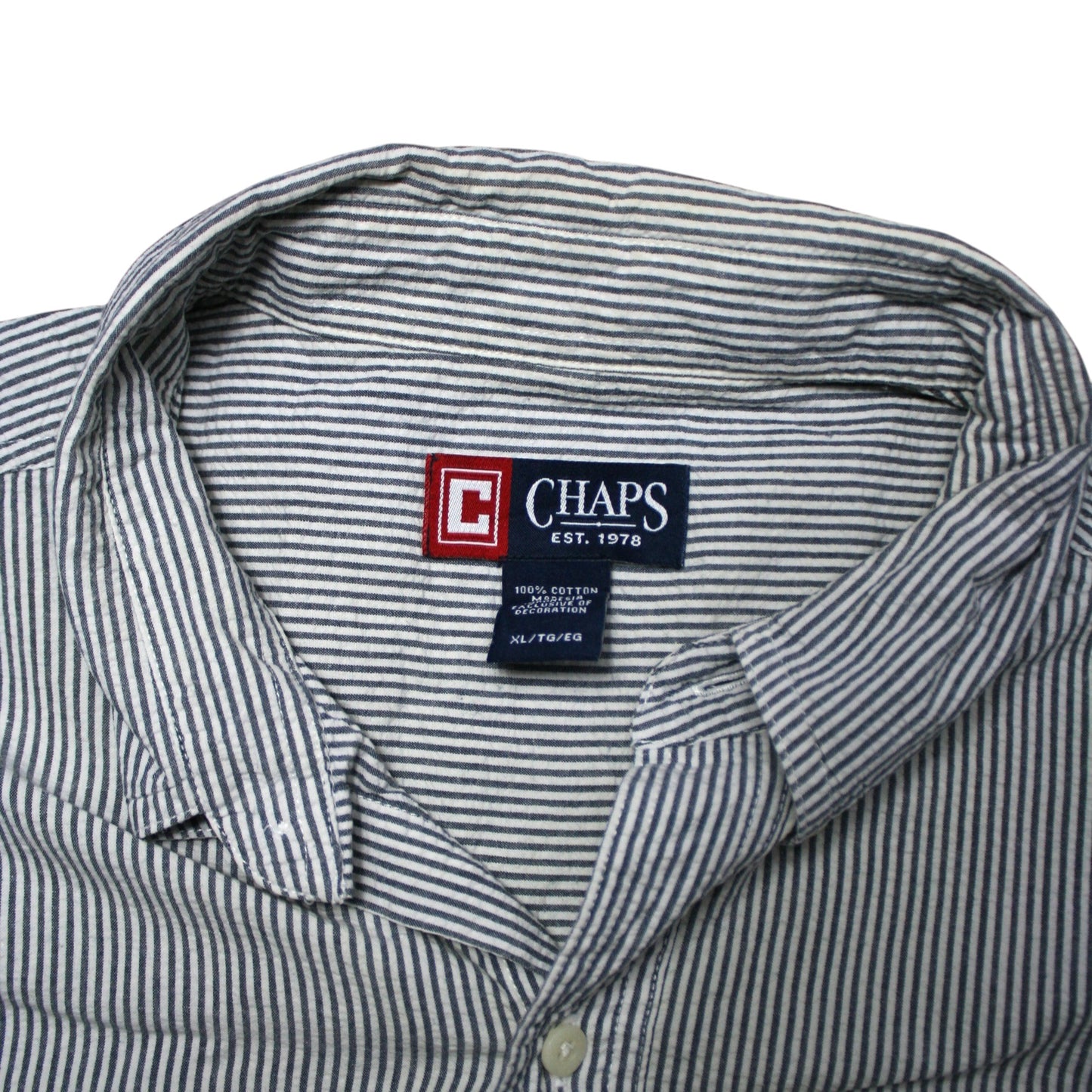 CHAPS STRIPED SHORT SLEEVED SHIRT - MULTI - XL