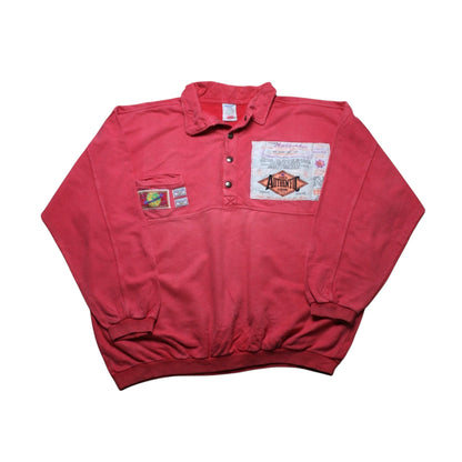 AUTHENTIC UNION COLLARED SWEATER - RED - XL