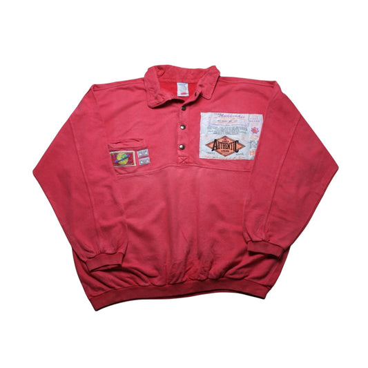AUTHENTIC UNION COLLARED SWEATER - RED - XL
