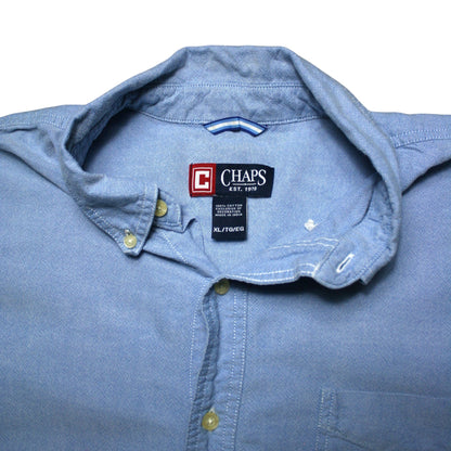 CHAPS LONG SLEEVED SHIRT - BLUE - XL