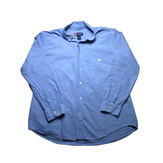 CHAPS LONG SLEEVED SHIRT - BLUE - XL