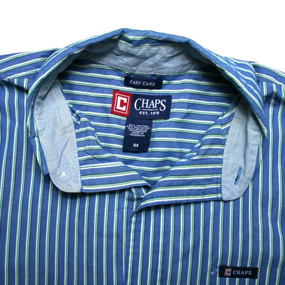 CHAPS STRIPED LONG SLEEVED SHIRT - BLUE/GREEN - M