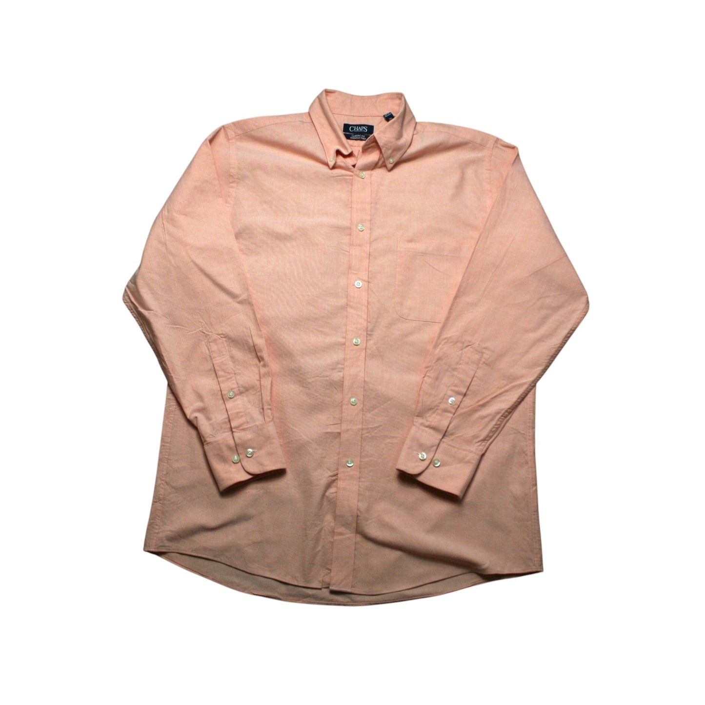 CHAPS LONG SLEEVED SHIRT - ORANGE/PINK - M