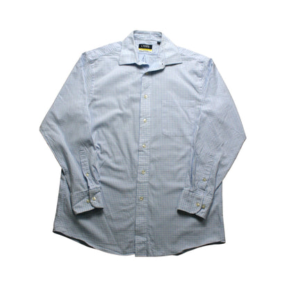 CHAPS LONG SLEEVED CHECKED SHIRT - BLUE/WHITE - M