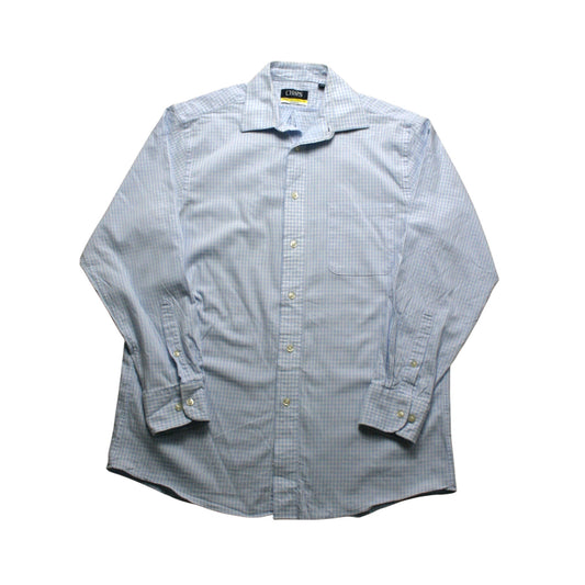 CHAPS LONG SLEEVED CHECKED SHIRT - BLUE/WHITE - M