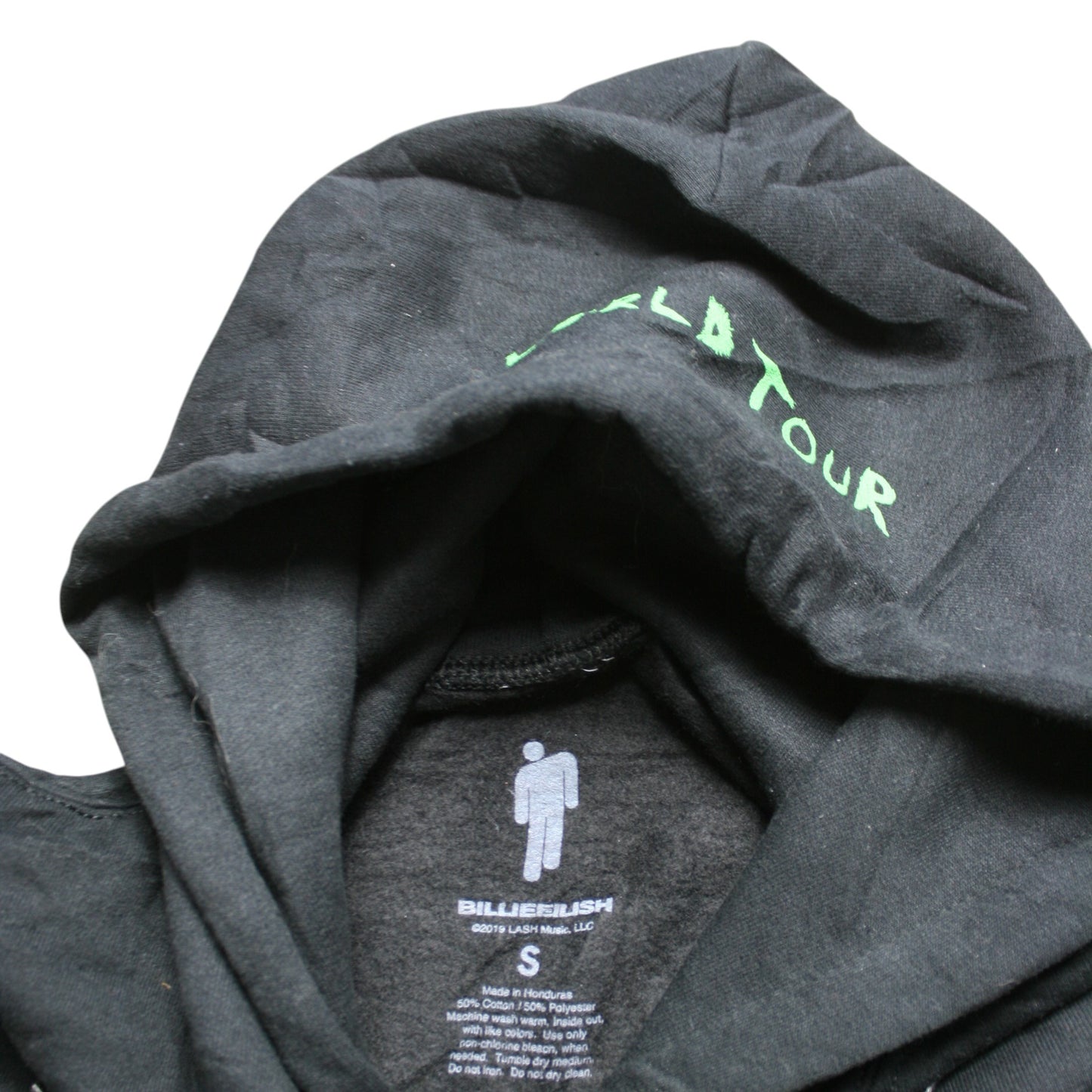 BILLIE EILISH WORLD TOUR HOODIE - BLACK - S