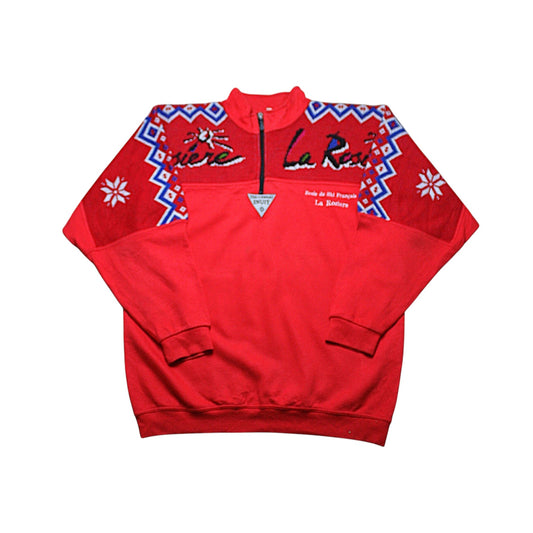 INUIT LA ROSIERE SKI FLEECE 1/4 ZIP - RED - L