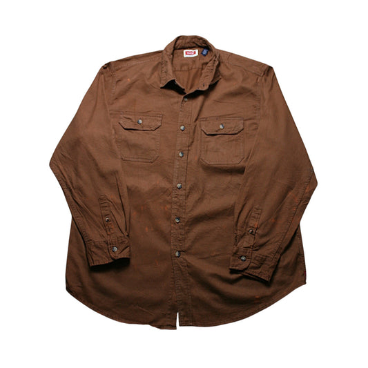 WRANGLER LONG SLEEVED SHIRT - BROWN - XL